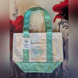 Trader Joes Mini Tote Bag - Mint Green